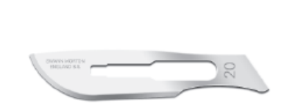 [02SMV20] Blade, Swann Morton, Carbon Steel, Size 20, Non-Sterile, 5/pk, 20 pk/bx