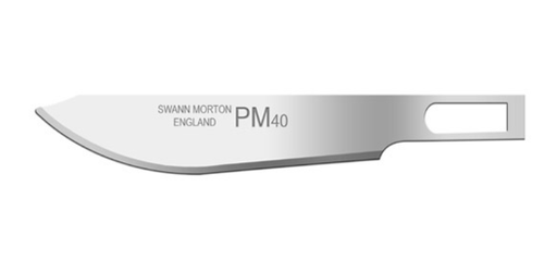 [02PM40] Blade, Swann Morton, Carbon Steel, Size 40, Non-Sterile, 10/bx