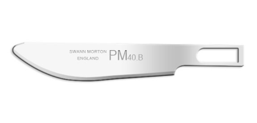 [02PM40B] Blade, Swann Morton, Carbon Steel, Size 40b, Non-Sterile, 10/bx