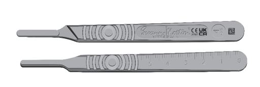 [074S] Surgical Handle, Stainless Steel, Fits Blades 20-26, UDI Compliant, Size 4
