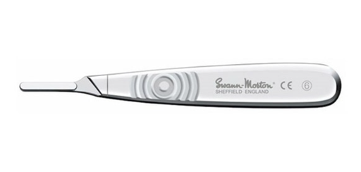 [07SM6B-S] Surgical Handle, Stainless Steel, Fits Blades 18-27, Size 6