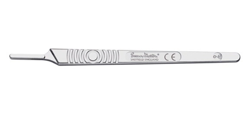 [07SM9] Surgical Handle, Stainless Steel, Fits Blades 6-16, Size 3, Slim