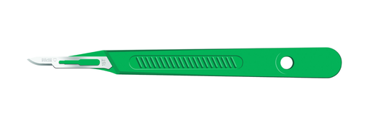[92715] Scalpel, Lance, Size 15, Green Handle, Disposable, Non-Sterile, 100/pk