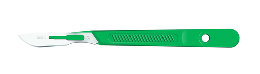 [92421] Scalpel, Lance, Size 21, Green Handle, Disposable, Sterile, 10/bx