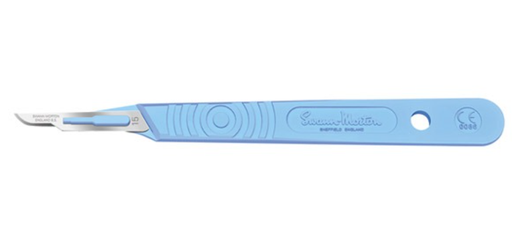 [SM0505] Scalpel, Swann Morton, Size 15, Blue Handle, Disposable, Sterile, 10/bx