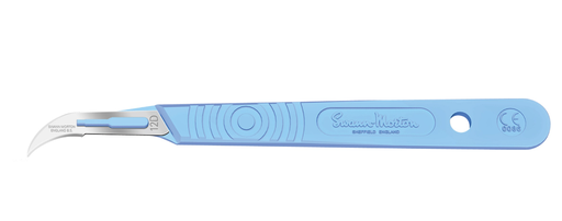 [SM0518] Scalpel, Swann Morton, Size 12d, Blue Handle, Disposable, Sterile, 10/bx