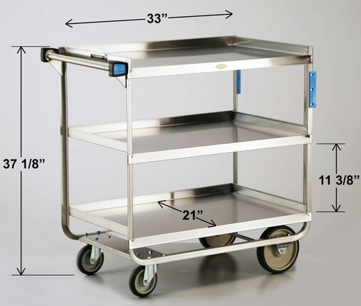 [744] Lakeside 744 Stainless Steel Utility Cart, 3 Shelf