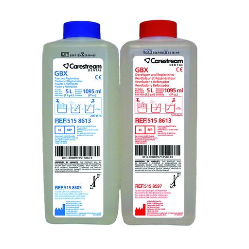 [5158613] GBX Twin Pack, 1L bottle Developer + 1L bottle Fixer= Twin Pack; 3 twin packs/cs