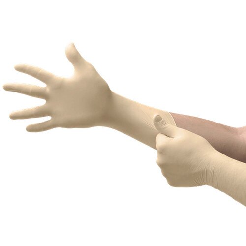 [91225085] Cleanroom Glove, Size 8.5, Powder-Free, Natural, Latex, Disposable, Sterile, 1 pr/pk, 10 pk/polybag, 5 polybag/master bag, 1 master bag/cs