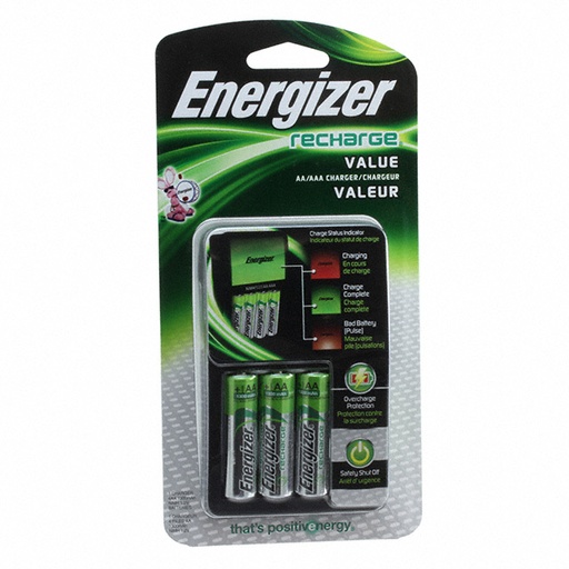 [CHVCMWB-4] Energizer Recharge® Value Charger, Alkaline, 4AA, 3/cs