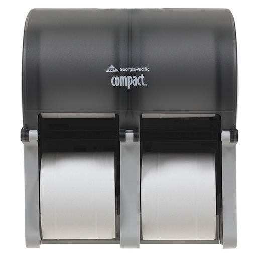 [56744B] COMPACT® Toilet Paper Dispenser, 4-Roll, Quad, Plus, Coreless, High-Capacity, Black, 1/cs