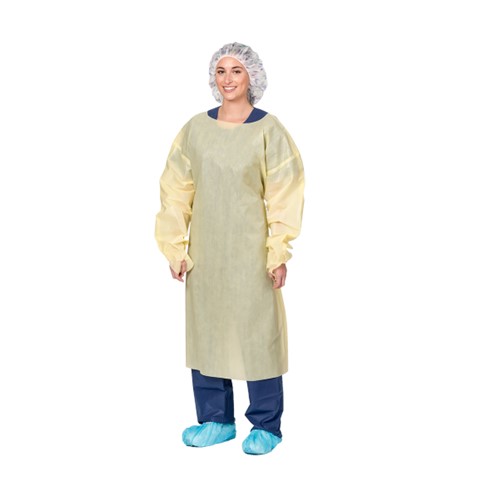 [50095] Precept Gown, Isolation, Over the Head w/Thumb Loops Yellow, Universal, Non-Sterile, 10/bg, 10 bgs/cs