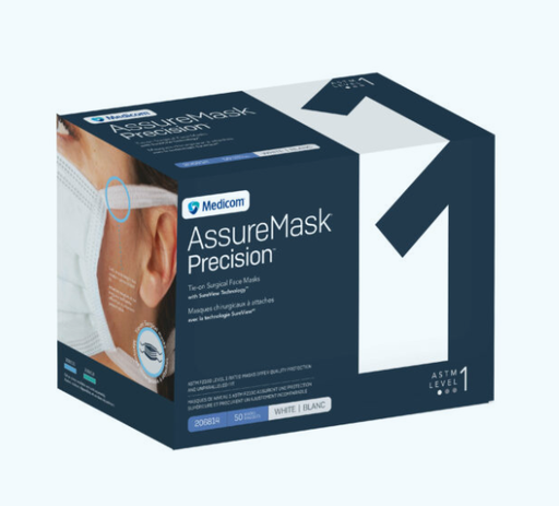 [206814] Mask, Tie-on, Level 1, White, 50/bx, 6bx/cs