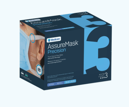 [207115] Procedure Tie-On Face Mask, Blue, L3, 50/bx, 6bx/cs
