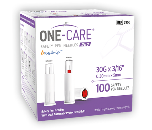 [3350] DUO Safety Pen Needles, 30G x 5mm, Purple, 100/bx