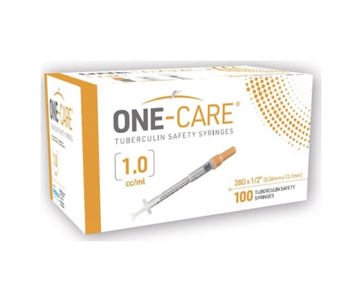[2107] TB Safety Syringes 1mL, 28G x ½’’, Brown, 100/bx
