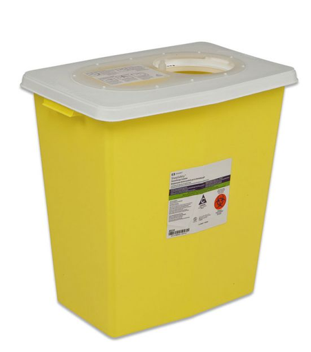 [8934PG2] Chemotherapy Sharps Container, PGII, Gasketed Slide Lid, Yellow, 12gal, 10/cs