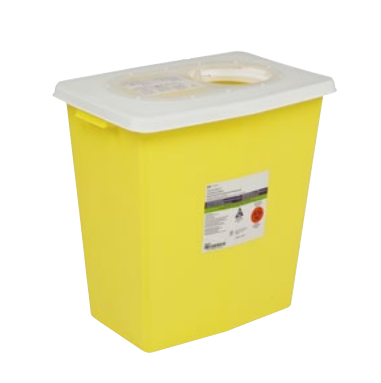 [8985SPG2] Chemotherapy Sharps Container, PGII, Gasketed Slide Lid, Yellow, 8 gal, 10/cs