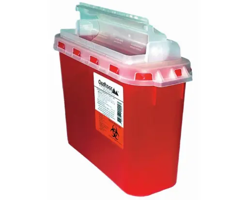 [0354-110B] Sharps Container, 5.4 Quart, Clear Base/ Translucent Rotary Lid, BD Style, 20/cs