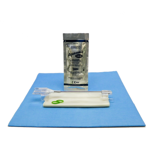 [1-535-5179] Endocavity Needle Guide, 4"-1.25" x 12" PU Cover, Sterile Gel, Bands, Sterile, Compatible with SonoScape 6V1, 24/bx