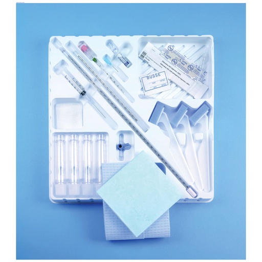 [645B] Pediatric Tray, Sterile, Includes: Spinal Needle With Stylet, 21G x 2½", 5" Extension Tube, 3-Way Stopcock, One Piece 350mm Manometer, 4-10mL Specimen Vials without Drugs & 4 Patient ID Labels, 10/cs