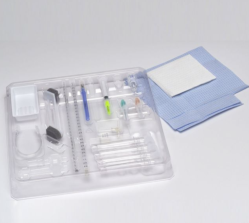 [1017] Lumbar Puncture Tray w/Safety Components, Adult, Spinal Needle w/Stylet, 18G x 3½, 20/cs