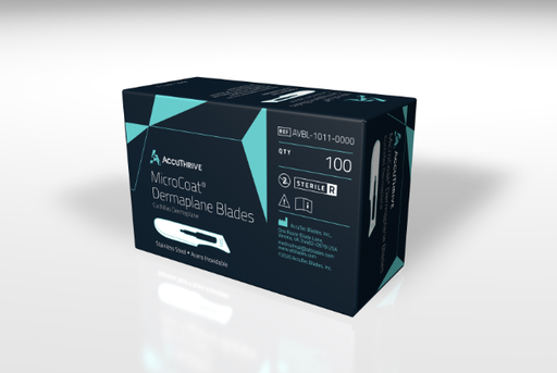 [AVBL-1011-0000] AccuThrive #10S DermaPlane Blade, Stainless Steel, MicroCoat, Sterile, 100bl/ct, 5ct/cs