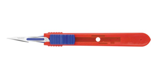 [06SM11P] Safety Scalpels, Swann Morton, Size 11p, Red, Handle, Disposable, Non-Sterile, 500/bx