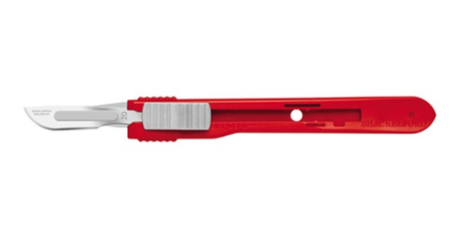 [06SM20] Safety Scalpels, Swann Morton, Size 20, Red Handle, Disposable, Non-Sterile, 500/bx