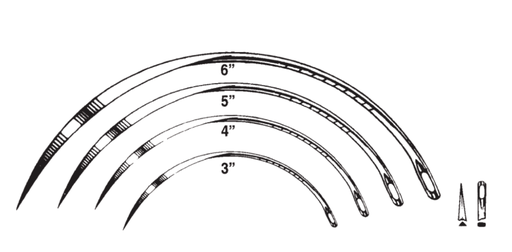 [08816-6] Suture Needle, Size 6, Post Mortem, 3/8 Circle Cutting, Non-Sterile, 12/pk
