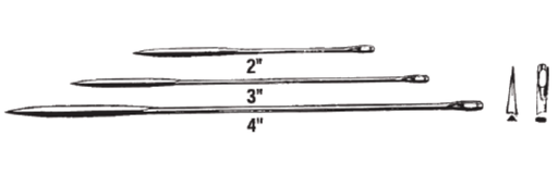 [08817-4] Suture Needle, Size 4, Straight Cutting, Non-Sterile, 12/pk