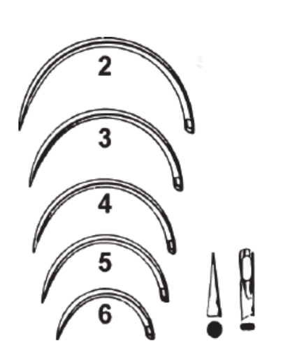 [08824-6] Suture Needle, Size 6, Mayos Catgut, ½ Circle Taper Point, Non-Sterile, 12/pk