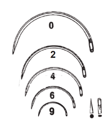 [08834T-6] Suture Needle, Size 6, Regular Surgeons, ½ Circle Taper Point, Non-Sterile, 12/pk