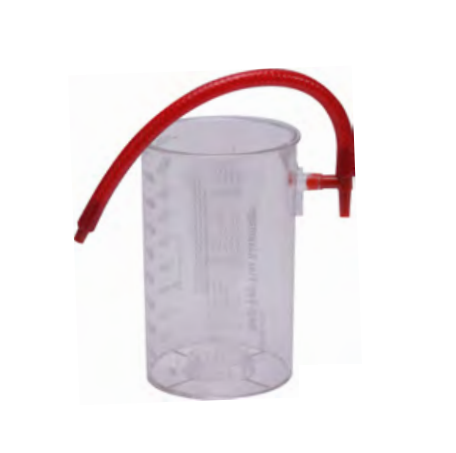 [65652-915] Medi-Vac Flexible Polycarbonate Suction Canister w/Tee Connection, 1500CC, 1/cs