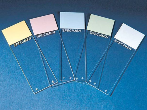 [M6148-3Y] Colorfrost Plus Positive Charged Adhesion Microscope Slide, Frosted End, Yellow, 25mm x 75mm x 1mm, 144/gr, 10 gr/cs
