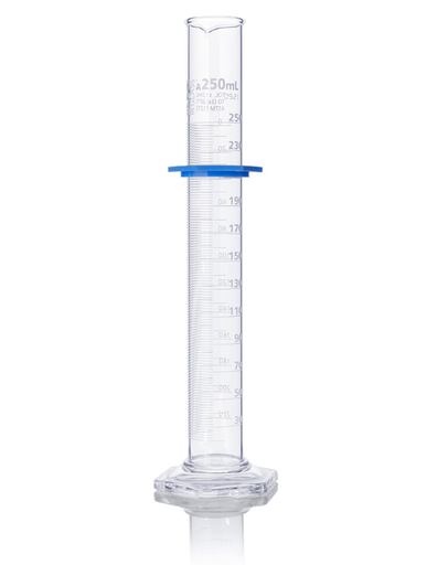 [8300250] Cylinder, Graduated, Globe Glass, 250mL, Class A, To Deliver, Dual Grads, ASTM E1272, 1/ea