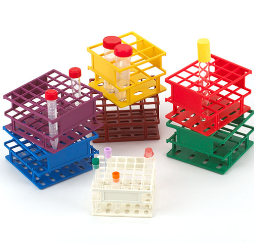 [456845Y] Wireless Rack, Half-Size, 30mm Max Tube Diameter, 9 Places, 3 x 3 Array, 4.3" x 4.3" x 3.3", Yellow