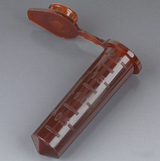 [111574] Graduated Microcentrifuge Tubes, w/Attached Snap Cap, 2.0ml Polypropylene, Amber, 500/bg