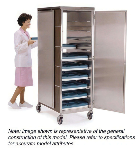 [855] Lakeside 855 Mobile Tray Delivery Cart, 2 Doors, 16 Tray Capacity