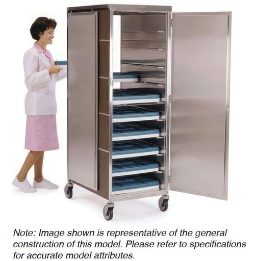 [857] Lakeside 857 Mobile Tray Delivery Cart, 2 Doors, 20 Tray Capacity