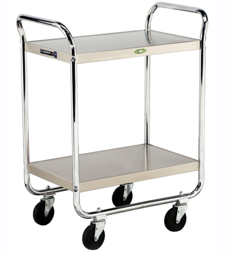 [472] Lakeside 472 Tubular Utility Cart, NSF, Chrome Plated Frame, 2 Shelf