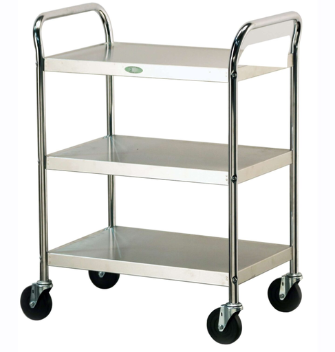 [479] Lakeside 479 Tubular Utility Cart, NSF, Chrome Plated Frame, 3 Shelf