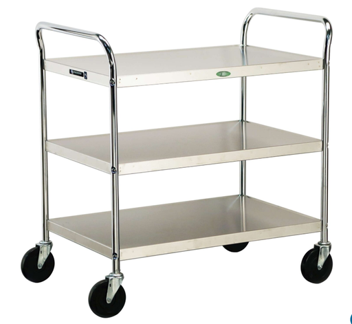 [489] Lakeside 489 Tubular Utility Cart, NSF, Chrome Plated Frame, 3 Shelf
