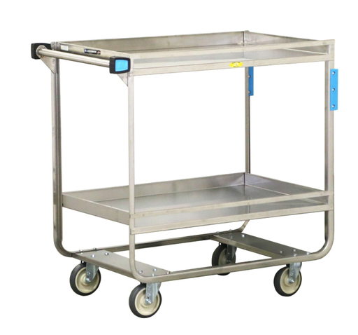 [729] Lakeside 729 Guard Rail Utility Cart, 2 Shelf