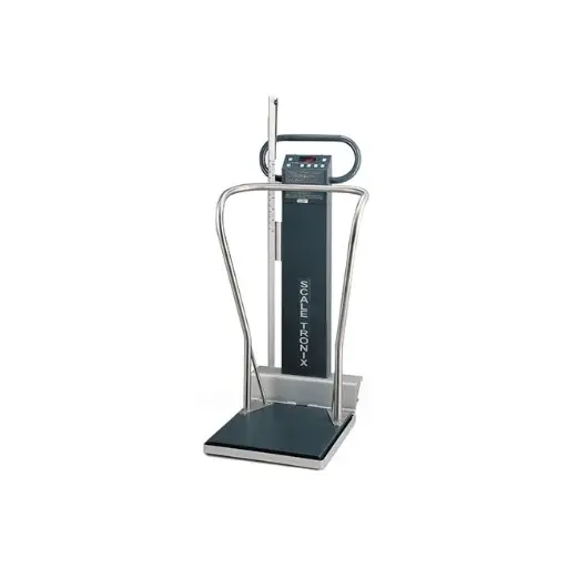 [5002-XP-B] Mobile Stand-On Scale, with Handrail, Standard Weight, Printer, Power Adapter with Hospital-Grade Plug