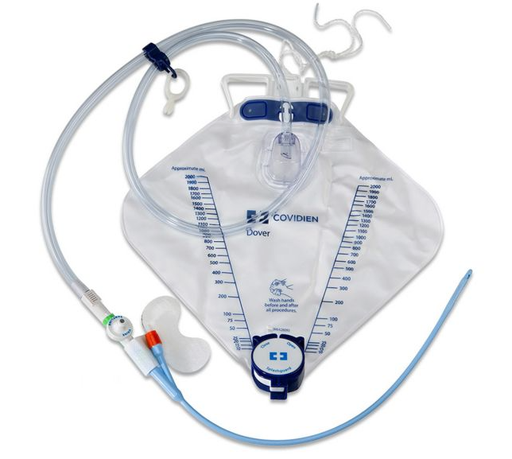 [P4P16SD] Dover Silicone Urine Meter Foley Sampling Catheterization Kit, Luer Lock, 16FR, 2000 ml, 10/CS
