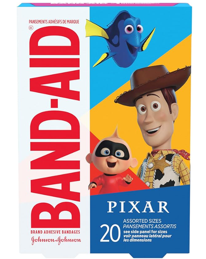 [202053] Band-Aid Bandage, Pixar Favorites, Assorted, 20ct, 6/bx, 4 bx/cs