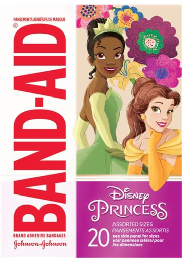 [202273] Band-Aid Bandage, Disney Princess, Assorted, 20ct, 6/bx, 4 bx/cs