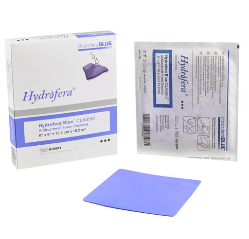 [HB6614] BSN Medical/Jobst Hydrofera Blue Transfer Antibacterial Foam Dressings Classic Foam, 6" x 6", 10/bx