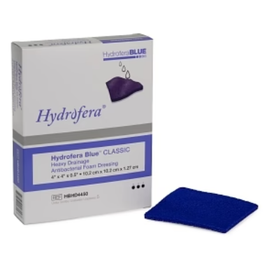 [HBHD4450] BSN Medical/Jobst Hydrofera Blue Transfer Antibacterial Foam Dressings Heavy Drainage, 4" x 4", 5/bx